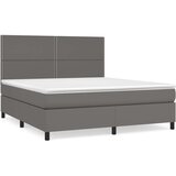  S oprugama i madracem sivi 180 x 200 cm od umjetne kože | shoptok.hr