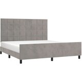  Okvir za krevet s uzglavljem svjetlosivi 160x200 cm baršunasti | shoptok.hr