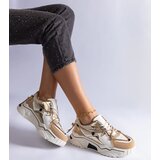 Gemre Beige sneakers decorated with rhinestone laces Valdeza | Shoptok.si