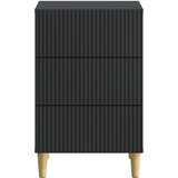 vidaXL Noćni ormar s ladicama Crna 43 x 41 x 66 5 cm Konstruirano drvo - Crna | shoptok.hr