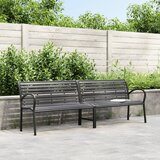  Dvostruka vrtna klupa crna 231 cm od čelika i WPC-a | Eponuda.com