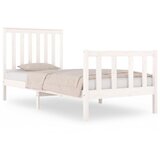  The Living Store Posteljni okvir bel iz trdne borovine 75x190 cm - Posteljni Okvir, (21502755) | Shoptok.si