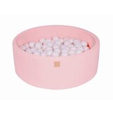 MeowBaby Bazen z žogicami, 90x30 cm z 200 žogicami, bombaž, svetlo roza : bela, (21289259) | Shoptok.si