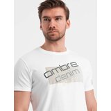Ombre Men's cotton t-shirt with logo - white cene