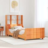 vidaXL Knjižna postelja brez vzmetnice vošč. rjava 90x200 cm trden les | Shoptok.si