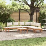 vidaXL Set vrtne klupe 4 pcs Smeđa i krem Za 2 osobe Srednja | shoptok.hr
