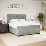  Krevet s oprugama i madracem svjetlosivi 200x200 cm baršunasti | shoptok.hr