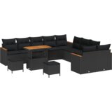  Set od 13 komada vrtnih sofera s jastucima crni poli ratan akacija | shoptok.hr