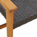  Vrtna klupa crna 112 cm od poliratana i bagremovog drva | Eponuda.com