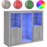 Maison Chic Komoda - Predalnik z LED lučkami 3 kosi siva sonoma inženirski les, (21719490) | Shoptok.si
