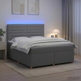  Boxspring krevet s madracem Svjetlosiva 160 x 200 cm Tkanina - Svjetlosiva 160 x 200 cm Dizajn linija | shoptok.hr