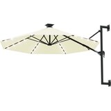  Zidni vrtni suncobran s LED svjetlima 300 cm boja pijeska | shoptok.hr