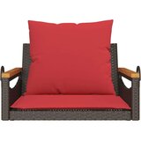  Klupa za ljuljanje s jastucima smeđa 63x62x40 cm od poliratana - Smeđa 63 x 62 x 40 cm 1 Nasloni za ruke okruglog dizajna | shoptok.hr