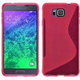  Gumijasti / gel etui S-Line za Samsung Galaxy Alpha - roza Cene