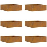 vidaXL Robovi trave 6 pcs Rjav 40 x 40 x 13 cm Vremensko odporno jeklo | Shoptok.si