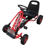 vidaXL Rdeči Go Kart na pedala z nastavljiv sedežem, (20989921)