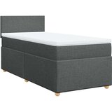 vidaXL Box spring postelja z vzmetnico temno siva 100x200 cm blago | Shoptok.si