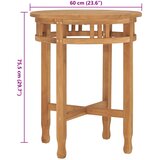 Bistro stol Ø 60 x 75,5 od masivne tikovine | shoptok.hr