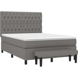  Box spring posteljni z vzmetnico temno siv 140x190 cm blago, (20739547) | Shoptok.si