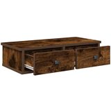vidaXL Stenska polica s predali dimljen hrast 60x28x15 cm inž. les | Shoptok.si