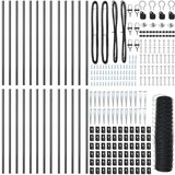  šesterokutna ograda siva 0.6x50 m čelik postovi za ogradu s iglom 13 kom Ø32 mm 80 cm pocinčani čelik | shoptok.hr