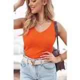 Fasardi Fitted orange ribbed top