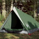 vidaXL Šotor za kampiranje za 2 osebi zelen 200x120x88/62 cm 185T taft Cene