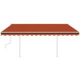 vidaXL tenda na ručno uvlačenje LED 4,5 x 3 m narančasto-smeđa | shoptok.hr