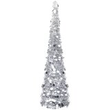 vidaXL Zložljiva umetna novoletna jelka srebrna 180 cm PET, (20579610) | Shoptok.si