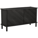 UMAGE Črna komoda iz masivnega hrasta z drsnimi vrati 135x73,5x48 cm Italic – | Shoptok.si
