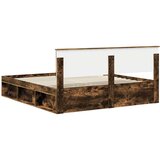  Okvir za krevet s uzglavljem Dimljeni hrast 180 x 200 cm | shoptok.hr