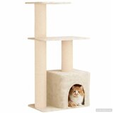  Mačje drvo s sisalnim postoljima za grebanje Krem 133 cm | shoptok.hr