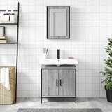  2-dijelni set kupaonskog namještaja siva boja hrasta drveni | shoptok.hr