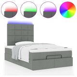  Otomanski krevet s madracem i LED tamnosivi 120x200 cm tkanine | shoptok.hr