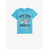 Koton New York Printed College T-Shirt Crew Neck Cotton