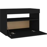 vidaXL noćni ormarić LED svjetla visoki sjaj crni 60 x 35 x 40 cm drvo | shoptok.hr
