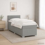  Krevet s box springom, madracem i LED-om Svjetlosiva Tkanina | shoptok.hr