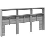 vidaXL Ormarić za uzglavlje LED sivom sonomom 200x17x102 cm | shoptok.hr
