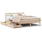 Maison Chic Posteljni okvir - Dvoposteljna postelja - Zakonska postelja brez vzmetnice 135x190 cm trdna borovina-J10633, (21762914) | Shoptok.si