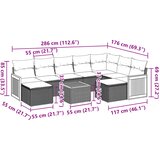  10-dijelni set vrtnih sofa s jastucima bež od poliratana | shoptok.hr