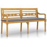  Klupa Batavia sa sivim jastukom 150 cm od masivne tikovine | shoptok.hr