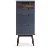 Marckeric Antracitno siva/temno rjava visoka komoda iz masivnega bora 40x94 cm Nussa – Marckeric Cene