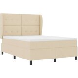 Box spring krevet s madracem Krema 140 x 200 cm tkanina - Krema 140 x 200 cm S gumbima | shoptok.hr