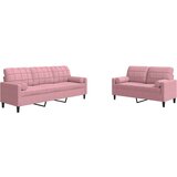  2-dijelni set sofa s jastucima ružičasti baršunasti | shoptok.hr