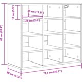 vidaXL Omara za čevlje s polico Bela 52.5 x 30 x 50 cm Konstruiran les | Shoptok.si