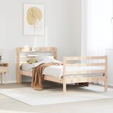 Maison Chic Posteljni okvir - Enojna postelja - Postelja za odrasle z vzglavjem 100x200 cm trdna borovina, (21693759) | Shoptok.si