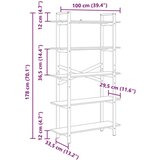 Polica Crni hrast 100 x 33 5 x 178 cm Konstruirano drvo | shoptok.hr