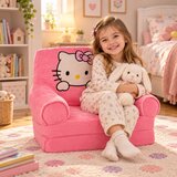  Dečija rasklopiva plišana foteljica 2u1 Hello Kitty roze - 2 sloja ( KLK2695-HKR ) | Eponuda.com