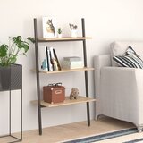 vidaXL 3-nadstropni prislonski regal svetlo rjav in črn 64x34x116 cm Cene