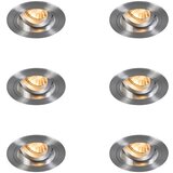 QAZQA Komplet 6 Vgradno mesto okoli vrtljivega in nagibnega aluminija - Chuck | Shoptok.si